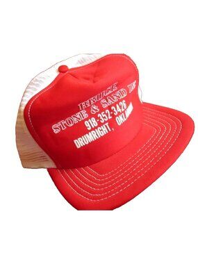 Vintage trucker Skater Cap  OKLAHOMA SAND SUPPLY Mesh NEW RED/White OSFA USA